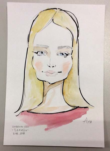 Шарж Ани акварелью и маркером от Михаила Шабалина