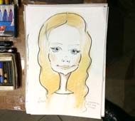 Шарж Даши пастелью и фломастерами от мастера Михаила Шабалина