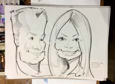 Шарж Евгения и Ольги нарисованный за пять минут Мишелем