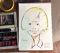 Шарж Марины на листе ватмана формата А4