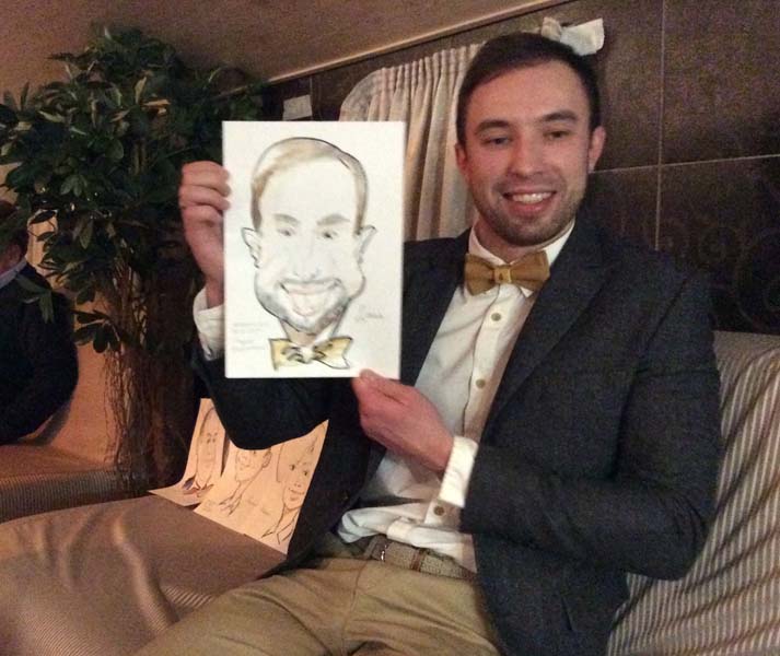 Дима скромно демонстрирует свой шарж