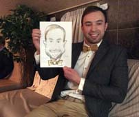 Дима скромно демонстрирует свой шарж