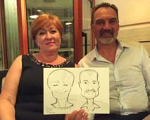 Вероника и Николай решили получить на память свой шарж