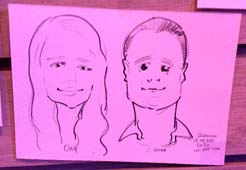 Быстрый набросок Оли и Жени на листе бумаги